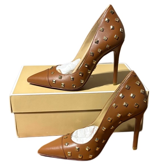 Michael Kors Shoes - Michael Kors Brown Heels with Gold Accents